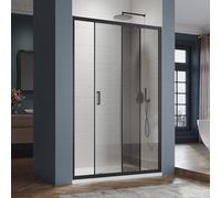 SIRHONA Cabine de douche Coulissante 120 x 185 cm Paroi de douche Transparent coulissante verre sécurit 5mm, Noir mat