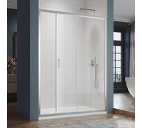 SIRHONA Cabine de douche Coulissante 130 x 185 cm Paroi de douche Transparent coulissante verre sécurit 5mm, Facile à nettoyer, blanc argenté