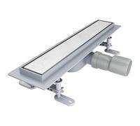SIRHONA Caniveau de Douche Italienne Acier Inoxydable 50 cm Siphon Sol D'évacuation le Modèle 2 en 1 à Carreler Drain de Douche Rectangulaire Extra Plat Argent