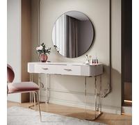 SIRHONA Miroir Coiffeuse Rond Mural Grand Ø80cm - Miroir Rond en Métal, Cadre Noir - Miroir Maquillage Hollywood Moderne pour Salle de Bain Chambre, Salon, Couloir
