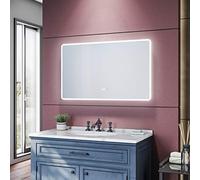 SIRHONA Miroir de Salle de Bains 1000 x 600 x 35mm - Miroirs cosmétiques muraux - Miroir avec LED Illumination - Trois températures de Couleur - Antibuée avec réglage de l'heure