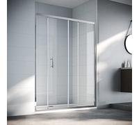 SIRHONA Porte de douche 110 x 185 cm cabine coulissante paroi de douche 6mm verre sécurit