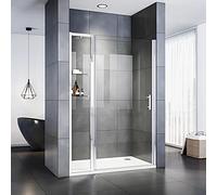 SIRHONA Porte de douche avec 2 Verre Étagères Paroi de Douche avec Panneau de 30cm Sécurité, Large 100 x 185 cm
