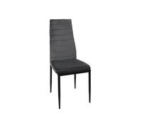 SIRILA - Chaise Matelassée Velours Gris Foncé -