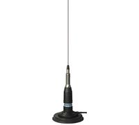 Sirio Antenne ML 145 Mag avec Base magnétique diamètre 125 mm, antenne CB véhicule, fréquence 27 - 28,5 MHz, Puissance maximale 900 W (CW) Short Time, INOX/Noir, Hauteur 1,42 m, câble 3,6 m