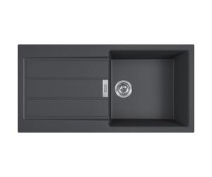 Sirius 2.0 S2D 611-100 Tectonite évier à encastrer 1 bac, avec égouttoir, Noir