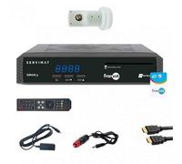 Pack SERVIMAT Récepteur TV Satellite HD + carte Fransat + Câble HDMI + Câble 12V + Déport IR + LNB S