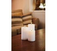 Sirius Sille Lot de 3 bougies LED rechargeables Blanc 7,5 cm