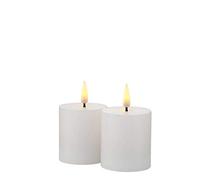 Sirius Sille Mini Lot de 2 bougies LED rechargeables Blanc 5 x 6,5 cm