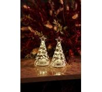 Sirius Sweet Christmas Tree Lot de 2 arbres en verre à LED 11,5 cm Transparent