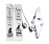 SIRLOMU 2 pièces Marque-page en Métal avec Chaîne, Porte-clés Chat, Personnalisé, pour Amateurs de Livres, Accessoire de Lecture, Cadeau de Lecture pour Adolescents Écrivains