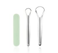 SIRLOMU 2 pièces Nettoyeur de Langue, Éliminateur de Mauvaises Odeurs Buccales, Qualité Médicale, Hygiène Buccale, Racleur de Langue en Métal, Souffle Frais en Secondes (Acier Inoxydable)