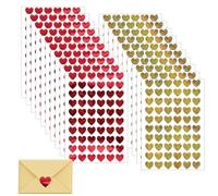 SIRLOMU 20pcs 1200pcs Autocollants Cœur Pailletés Autocollants Cœur pour Saint-Valentin, Mariage, Artisanat, Scrapbooking, Décoration d'Enveloppes (Doré et Rouge)