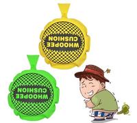 SIRLOMU Coussin Péteur Retro Autogonflant, 2 Pièces, Farce et Attrape Adulte et Enfant, Farce et Attrape Prout, Farces et Attrapes, Whopee Cushion (Jaune et Vert)