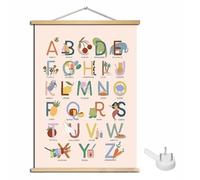 SIRLOMU Poster ABC Enfants Apprendre à Écrire Alphabet Chiffres Poster de Lettres Écriture Fondamentale Cadeau Décoration Murale Chambre d'Enfant École Maternelle Primaire Préscolaire (30x40 cm)