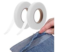 SIRLOMU Ruban Thermocollant 2 pièces, Colle Textile, Adhésif Thermofusible, Sans Couture pour Pantalon, Ourlet, Facile à Utiliser, Résistant au Lavage en Machine, Bande (128 m x 1,5 cm) (Blanc)