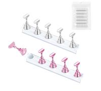 SIRLOMU Satz von 2 Acryl-Nagelkunst Praxis Racks, Magnetic Nail Tip Holder, Nagel Praxis Racks, Nail Training Display Racks