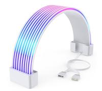 Sirlyr Lot de 2 bandes de câbles d'alimentation RVB, bande ARGB adressable pour câble d'extension GPU 12VHPWR 8 broches 2 x 8 broches, synchronisation 5 V 3 broches, boîtiers PC personnalisés de 25,4