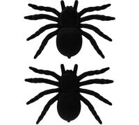 SIROCO Lot de 2 Grandes Araignées Migales 10cm Effet Velours Décoration Halloween