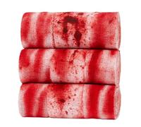 SIROCO Lot de 3 Bandages Sanglants Rouge et Blanc de 2 Mètres Halloween pour Déguisement ou Décoration