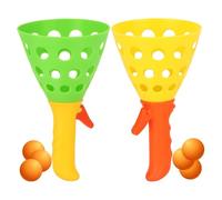 SIROCO Pack de 4 Cornets Lance Balles 19cm Jeu d'Adresse pour Enfant avec 6 Balles Incluses Couleur Aléatoire