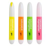 SIROCO Pack de 4 Surligneurs Couleurs Assorties Format Compact