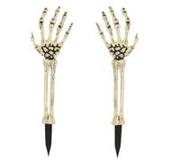 SIROCO Paire de Bras Squelettes 38cm avec Piquets à Planter pour Décoration Halloween de Jardin