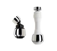 Siroflex 2507/5 W "Duetto" 1 Rallonge de robinet Sirius Blanc Aérateur Robinet Avec rotule Laiton et Economiseur d’eau + 1 brise jet Sirius Aérateur Cuisine Avec Double Rotule Made In Italy