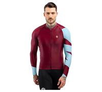 SIROKO - Maillot Vélo à Manches Longues M2 Road Trip - M - Bordeaux/Bleu pâle