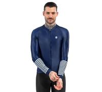 SIROKO - Maillot Vélo à Manches Longues M2 Alpine - L - Bleu Marine/Blanc