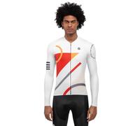 SIROKO - Maillot Vélo à Manches Longues M2 Finish Line - XL - Blanc/Orange Vif