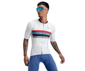 SIROKO - Maillot Vélo M2 Westfalia - L - Blanc/Rouge