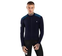SIROKO - Maillots Vélo Thermique à Manches Longues SRX M4 Cubilla - M - Bleu Marine/Bleu électrique