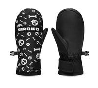 SIROKO - Moufles Thermiques de Snowboard et Ski pour Enfant Spook - 9-10 (140 cm) - Noir/Blanc