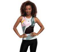 SIROKO - sous-Maillot Vélo Débardeur pour Femme Amazonas - S-M - Blanc/Vert cendré