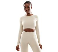 SIROKO - T-Shirt Crop Top Sport à Manches Longues sans Couture Victory - L-XL - Beige