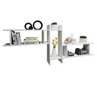 Sirola Maxi Étagère murale avec 5 espaces de rangement, blanc.