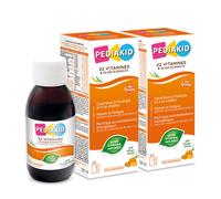 PEDIAKID - 22 Vitamines et Oligo-Éléments - Formule exclusive au sirop d'Agave - Fibres d'Acacia prébiotiques - Tonus - Renforce le système immunitaire - Goût orange abricot - Lot de 2