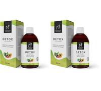 Sirop aux extraits de plantes 500 ml | Thé vert, guarana, papaye et artichaut | Goût fruits rouges | Complément alimentaire | Vegan | Sans gluten | Natnatura Health & Beauty (Lot de 2)