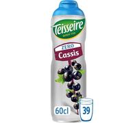 Sirop Cassis Zéro Sucres TEISSEIRE - la bouteille de 60cL Lot De 3 - Par Lot