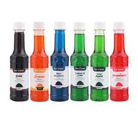 Sirop de cône de crème glacée, saveurs populaires, à utiliser avec tous les slushies|Citron et citron vert/orange/framboise bleue/tarte aux pommes/cola/fraise Granita Machines 250 ml chacun (lot de 6)