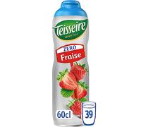 Teisseire Zéro Sucre, Sirop Fraise pour Boisson Rafraîchissante, Cocktails, Bidon 60cl