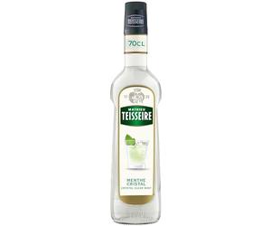 Sirop de Menthe Glaciale Mathieu Teisseire, pour boissons, cafés, chocolats, milk-shakes, boissons frappées, cocktails, bouteille de 70cl
