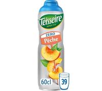 Sirop de Pêche Zéro Sucre 60cl - Marque TEISSEIRE | Savourez l'été sans culpabilité | Sirop Concentré sans sucres ajoutés - Le Lot De 3
