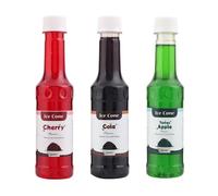 Sirop pour cône de glace, sirops de saveurs populaires mélangées, peut être utilisé avec All Slush | Slushie Machines acidulée Pomme, Cola, Cerise Chaque 250 ml (Lot de 3)
