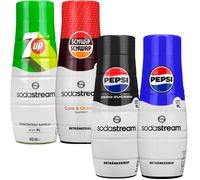 Sirop pour SodaStream - Pepsi - Lot de 4 parfums - Pepsi Max 7UP Schwip Schwap - Boisson gazeuse maison