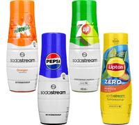 Sirop SodaStream Pepsi, Mirinda, 7UP, Lipton Ice Tea Peach Zero, 440ml, 4 pièces