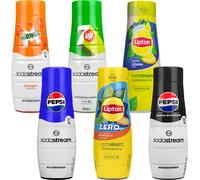 Sirop SodaStream Pepsi, Pepsi Max Light, 7UP Free Zero Sugar, Mirinda, Lipton Ice Tea Peach Zero, Lipton Ice Tea Lemon 440ml, 6 pièces