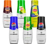 Sirop SodaStream Pepsi, Pepsi Max Light,, 7UP, Schwip Schwap No Sugar, Lipton Ice Tea Green Tea with Citrus, Lipton Ice Tea Lemonade, 440ml, 6 pièces