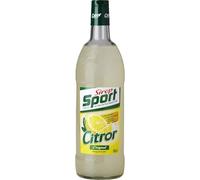 SIROP SPORT Sirop Citron - Format Familial 1 Litre - Sans Colorant - Arômes Naturels - Bouteille en Verre avec Bouchon à Visser - Énergie au Cœur du Fruit depuis 1954 - Lot de 4